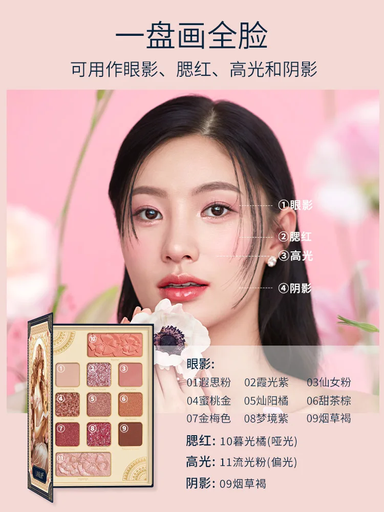 LANSUR Mu Guang girl eye cheek disc eyeshadow blush pearlescent grooming integrated disc