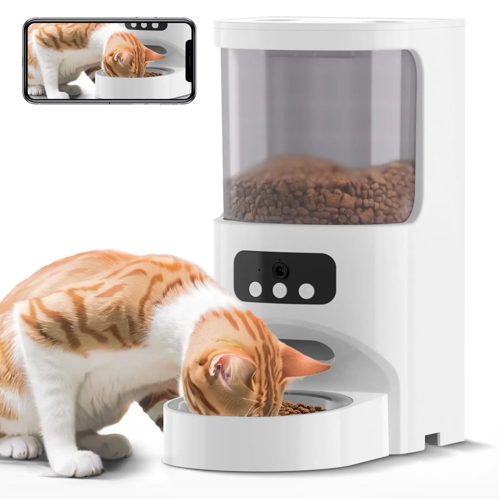 4L Automatische Kattenvoeder WiFi Automatische Hondenvoeder met APP Controle Camera Voeden Automatische Hond Kattenvoerdispenser