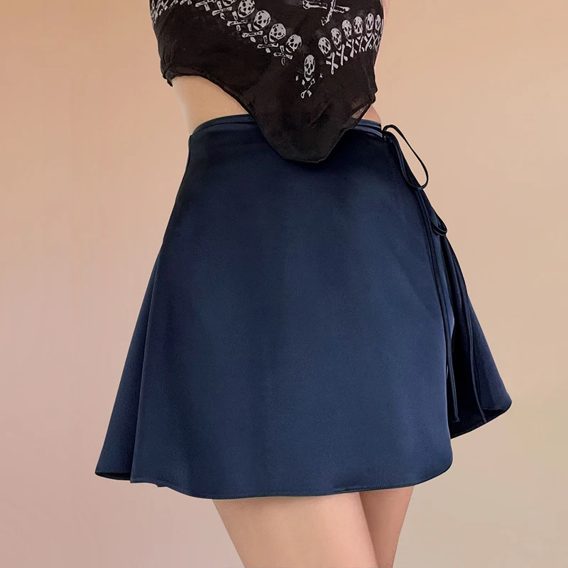 BellaSilk Damska Mini Spódniczka 100% Czysty Jedwab 16mm Kokarda Krótka Spódniczka Gładka Satyna Czarna Różowa Bielizna