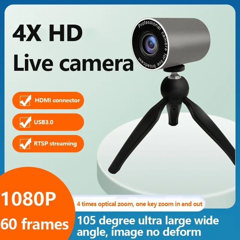 New 4X 10X Optical Streaming Youtube Video Camera 4K with Live Stream Video Camera for Live Streaming