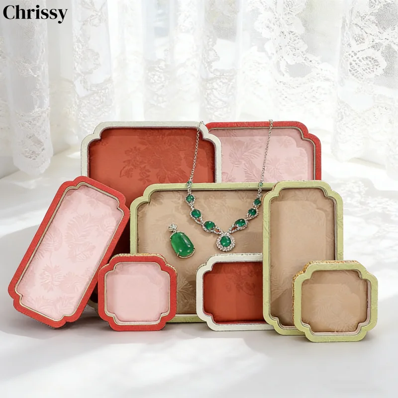 New jewelry viewing tray with ancient style antique bracelets, jadeite jade, agate storage and display tray
