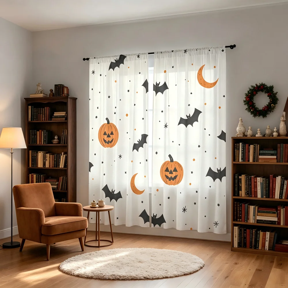 Curtain Sheer Voile - Lot de 2 rideaux transparents à