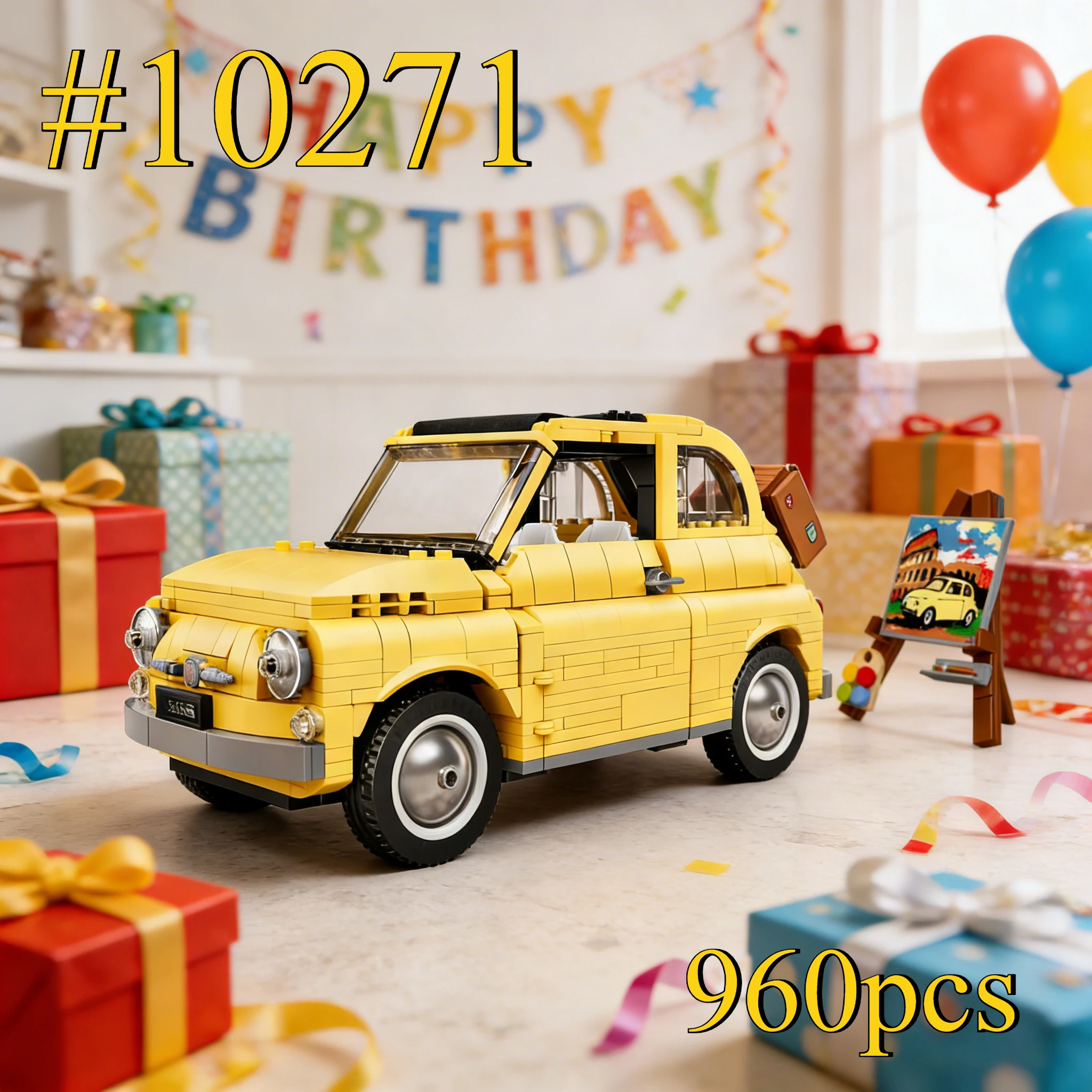 

Наборы строительных блоков City Yellow Cars 10271, подходящие для подарков на день рождения, совместимые с деталями Lego, 960 шт.