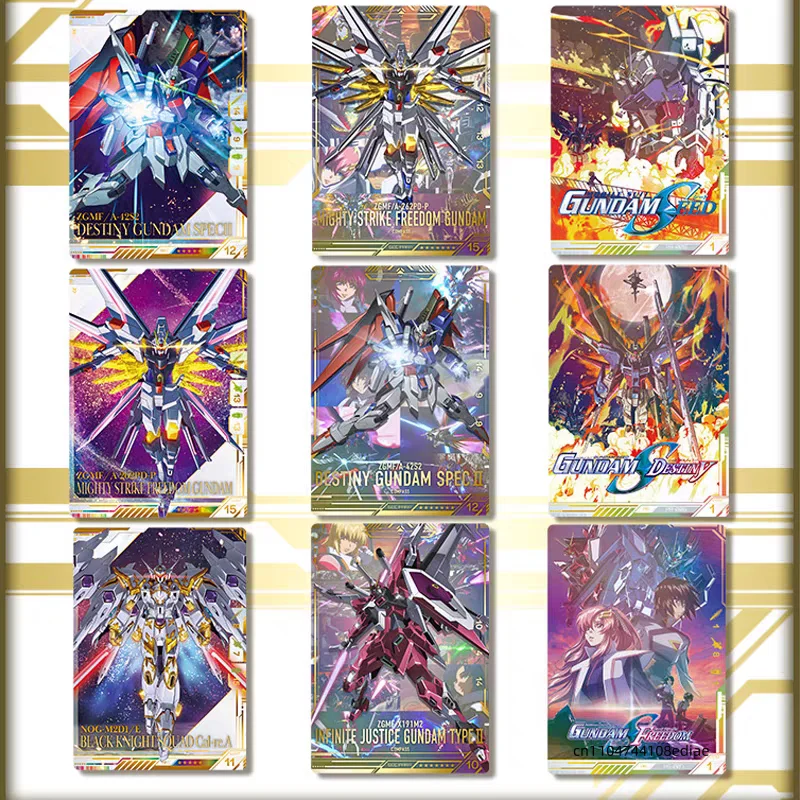 BANDAI genuino traje móvil Gundam SEED batalla a través del tiempo GQuuuuuuX tarjetas de juego de colección animación periférica regalos de vacaciones
