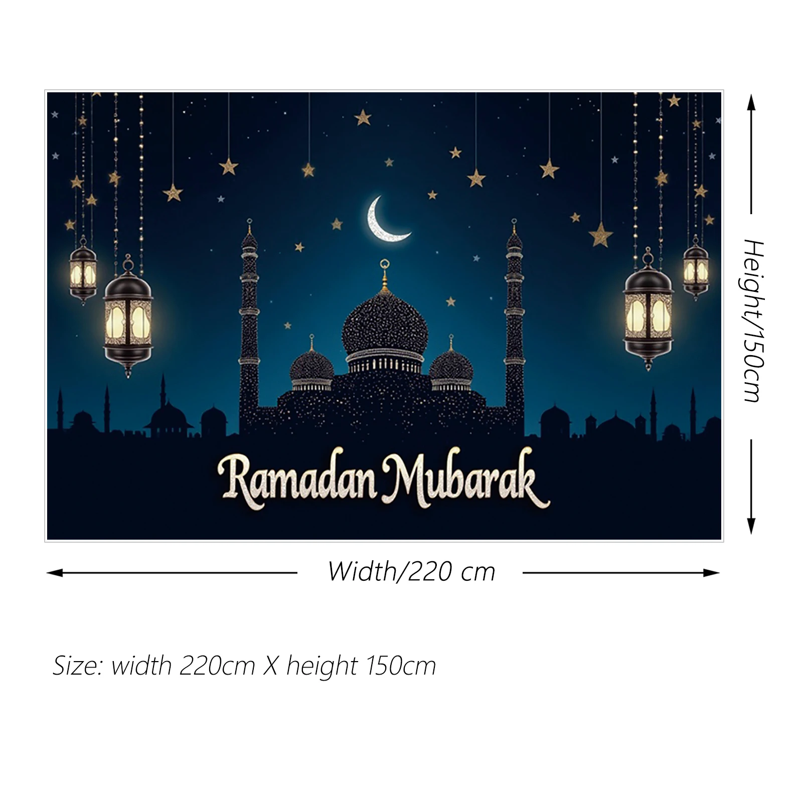 MOON.QG Ид аль-Фитр Рамадан фестиваль фон для фотосъемки Звездная ночь лунный свет фотозона фон вечерние портрет баннер