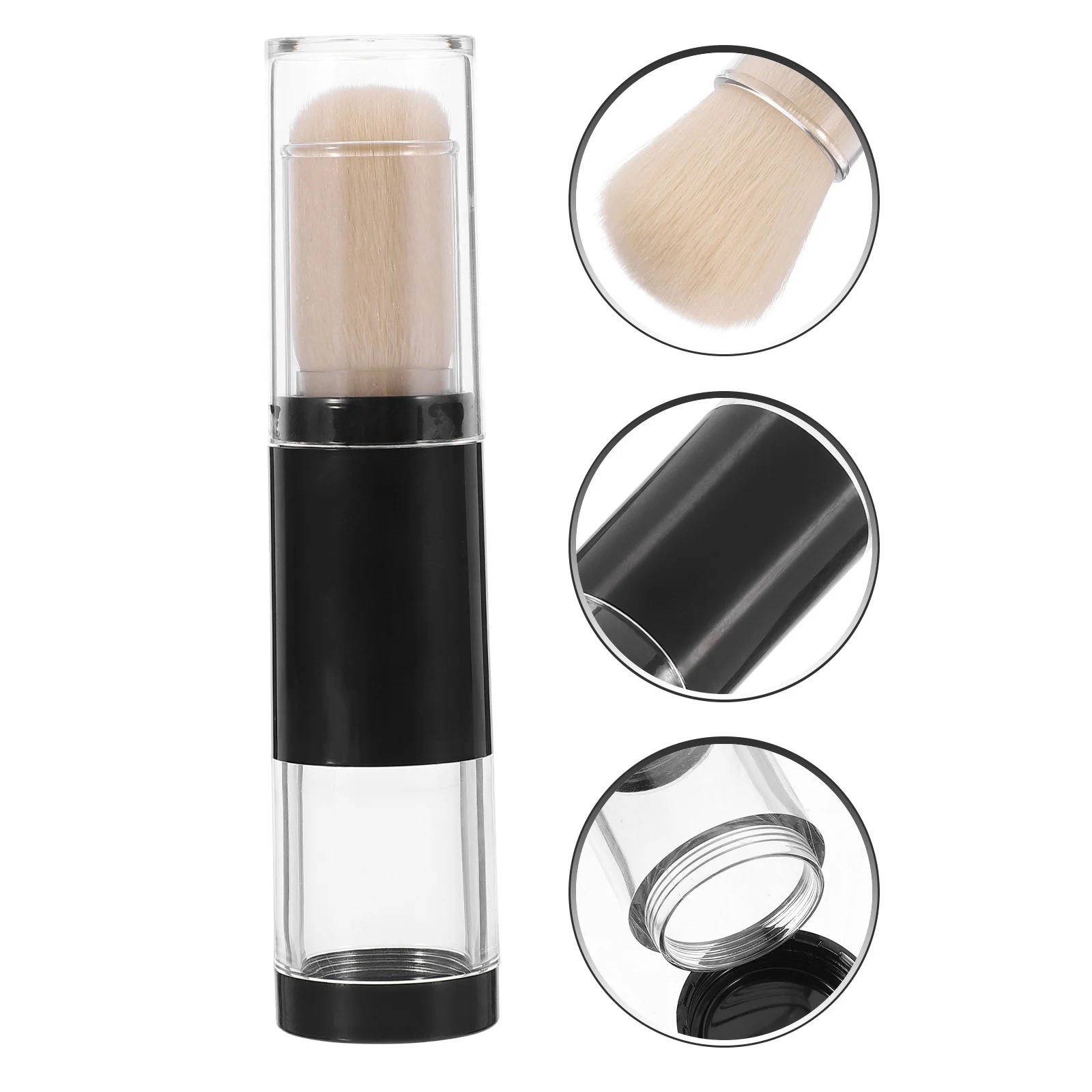 Pressable Powder Foundation Brush Refillable Travel Makeup Tool Soft Blending Applicator For Loose Pressed Powder Highlighter