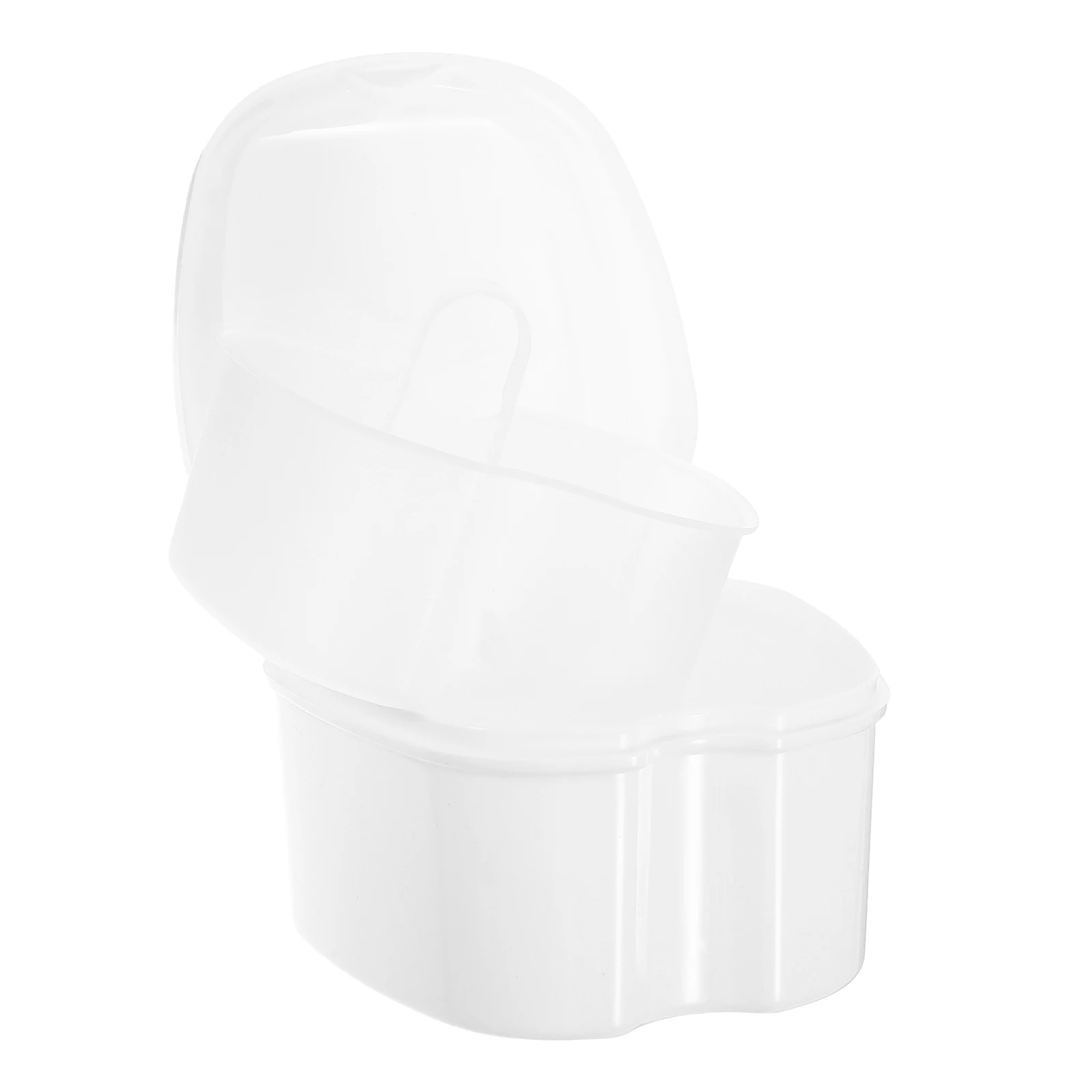

Denture Storage Box White Dental Retainer Case Portable Mini Size Strainer Included Sturdy