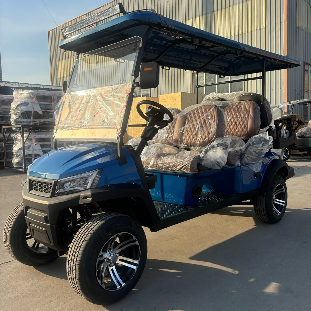 

Adults 4-wheel Electric Golf Cart 5KW 60V Lithium Battery Blue Golf Cart Li-ion Battery Pack 48V For Sale