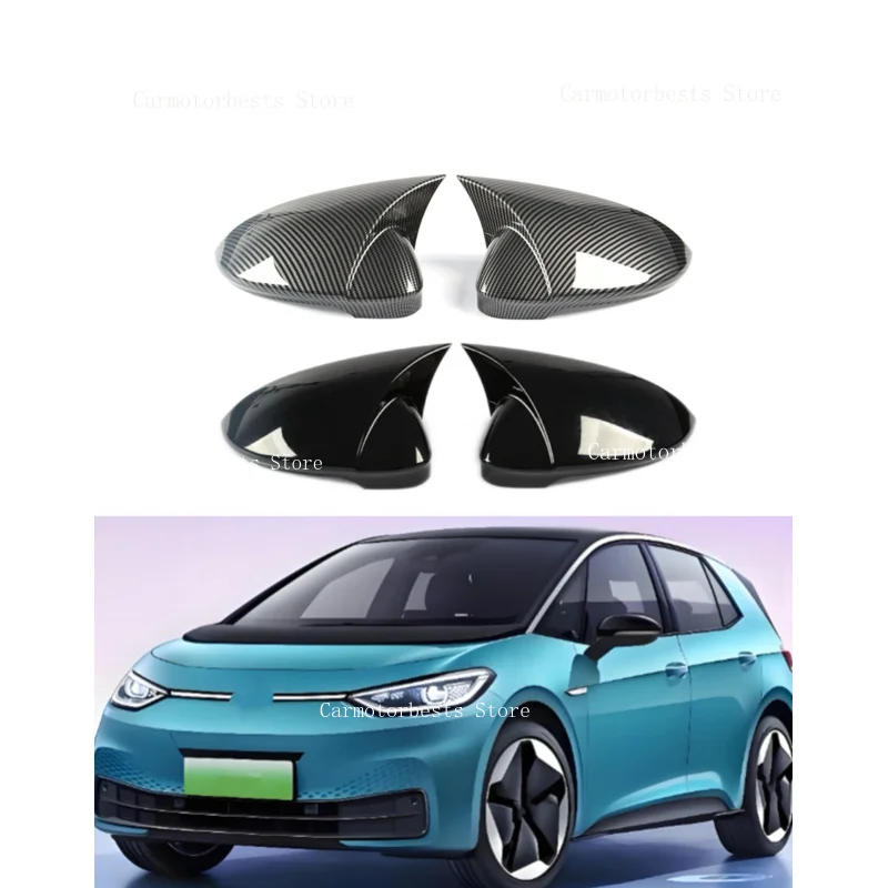 Car  Rearview Side Mirror Cover Fit For Volkswagen ID.3 ID3 Mk8 2020-2024 Wing Cap Rear View Case Trim Carbon Fiber