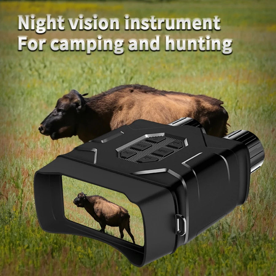 Night Vision Device Infrared Binoculars Camera 4-Inch IPS Screen With 10X Digital Zoom  For Hunting Camping Visible 1000FT