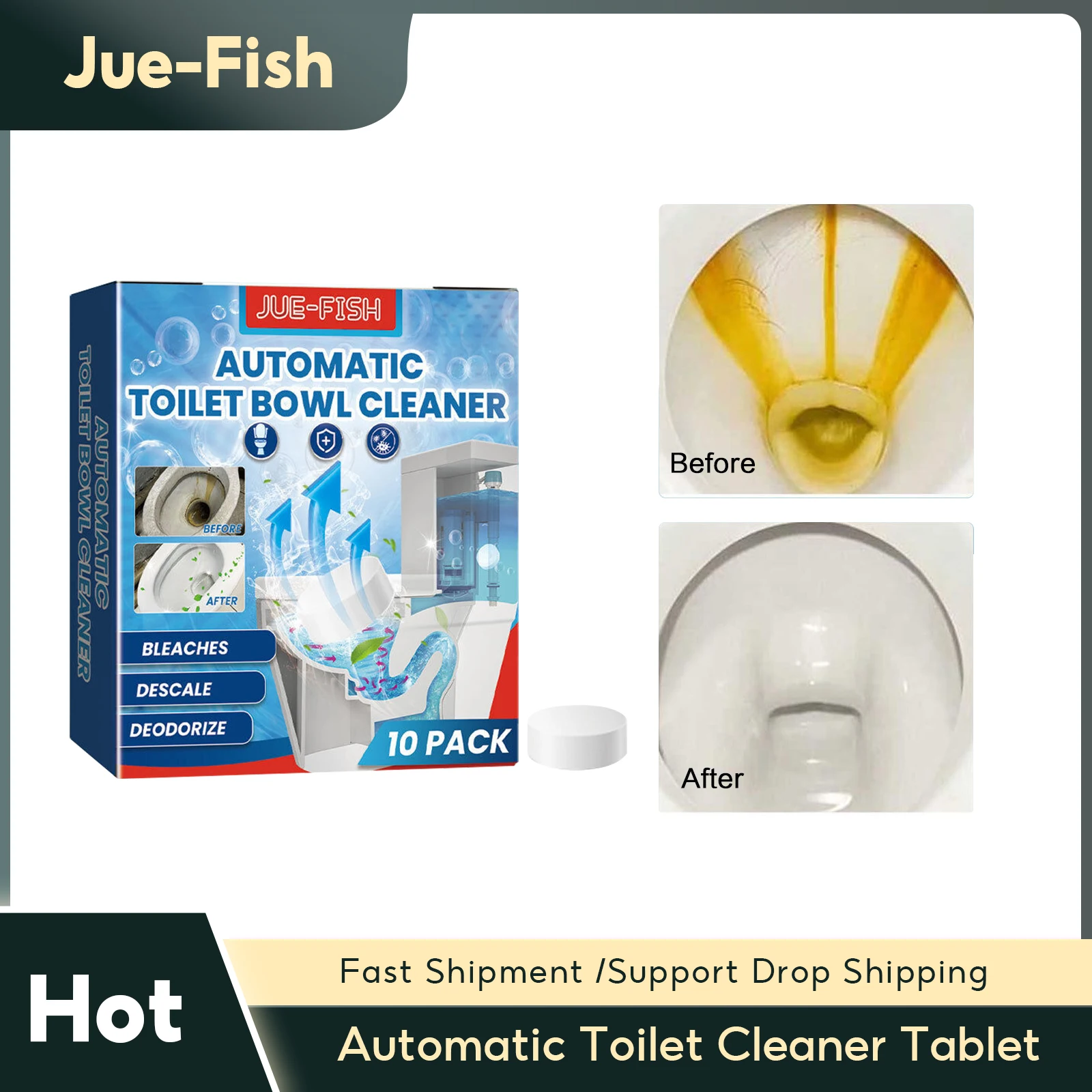 Automatic Toilet Effervescent Tablet Fast Remover Urine Stains Yellow Dirt Cleaning Deodorant Bathroom Flushing Cleaner Tablets