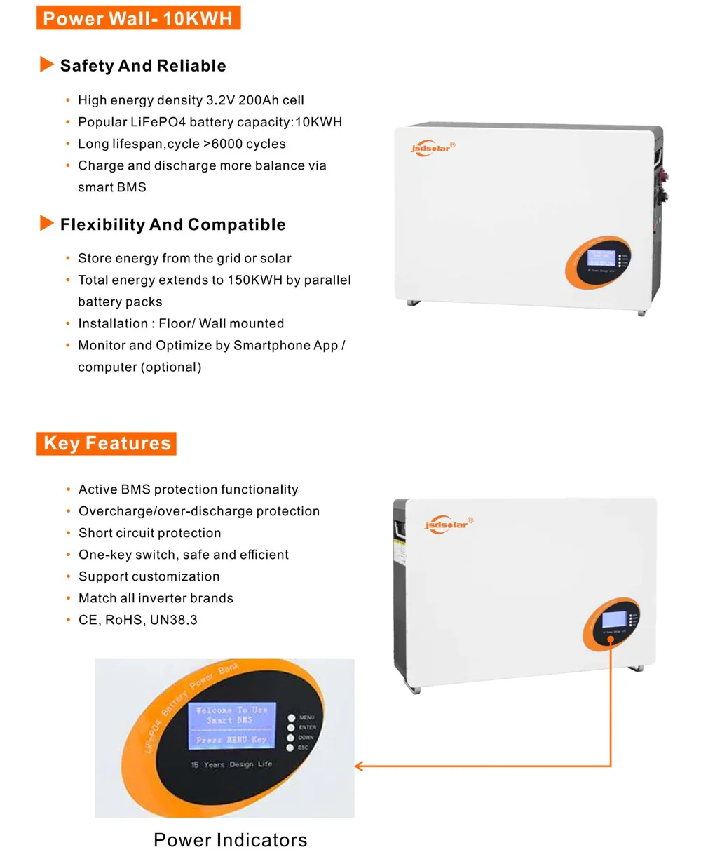 بطارية ليثيوم Jsdsolar 10 كيلو وات 200 أمبير نظام شمسي 48 فولت مع بطارية ليثيوم أيون LiFePO4