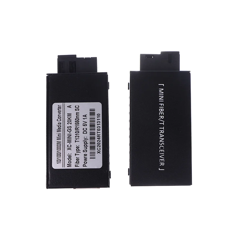 1 Pair Mini Gigabit Fiber Media Converter 1000Mbps Fiber Transceiver SC To RJ45 Ethernet Switch 20Km