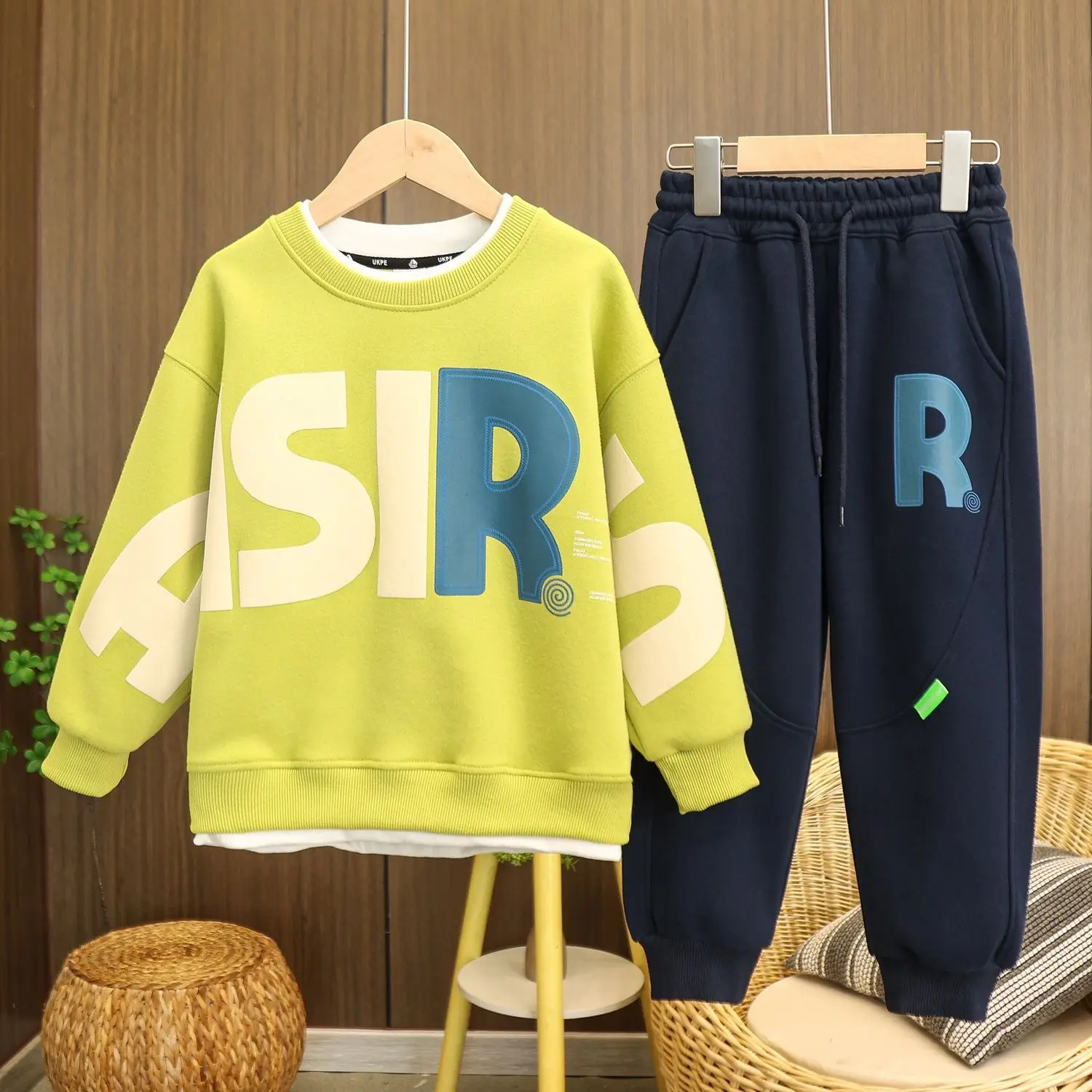 2023 New Autumn Spring Trendy 2pcs Sweaters+Pants Sports Suits 3-14 Years Kids Leisure Loose Outfits Children Clothes boy Sets