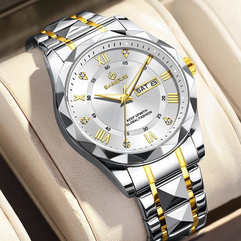 BANGWEI الإبداعية ساعة ماسية المرأة العلامة التجارية الفاخرة المرأة كوارتز ساعة اليد موضة مقاوم للماء الساعات للنساء Reloj Mujer