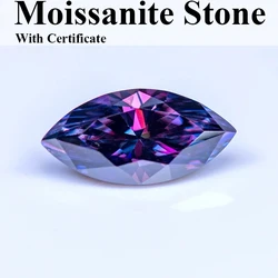 Moissanite Diamond Imperial Purple Color Marquise Cut Lab Grown Gemstone for Woman Charms Jewelry Making Materials Free Delivery