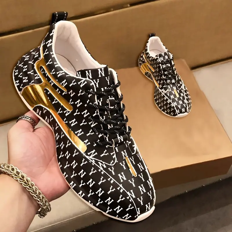 Merk Heren Sneakers Fashion Print Casual Schoenen Heren Ademende Hardloopschoenen Luxe Hoge Kwaliteit Heren Sportschoenen 2024 Nieuw