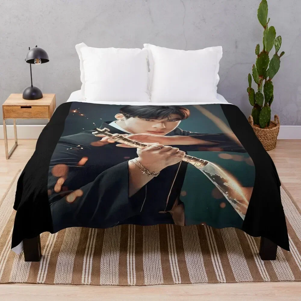 

cha eun woo Throw Blanket Cozy Napping Blanket Gift for Mom Dad