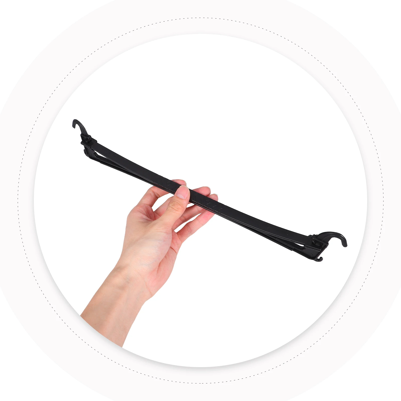 

20pcs Hanger Bottom Rods Plastic Closet Space Optimization Easy Use Black Adjustable Wardrobe Clothes Hanging Rod