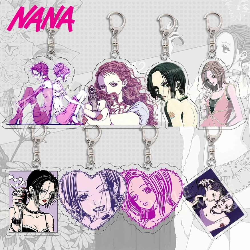 Anime NANA Manga Acrylic Keychain Oosaki Nana Komatsu Hachi Okazaki Shinichi Key Chain Collection Desk Display Orname