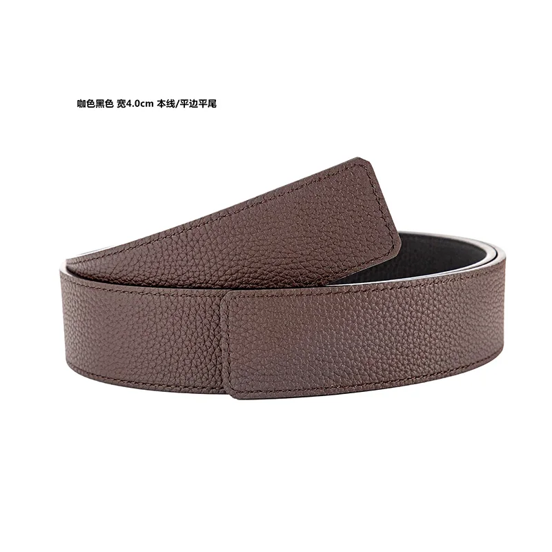 2022 men\'s and women\'s wide buckle 4.0cm Gu Shuai new design men\'s and women\'s belt high-quality cowhide leather double-sided fr