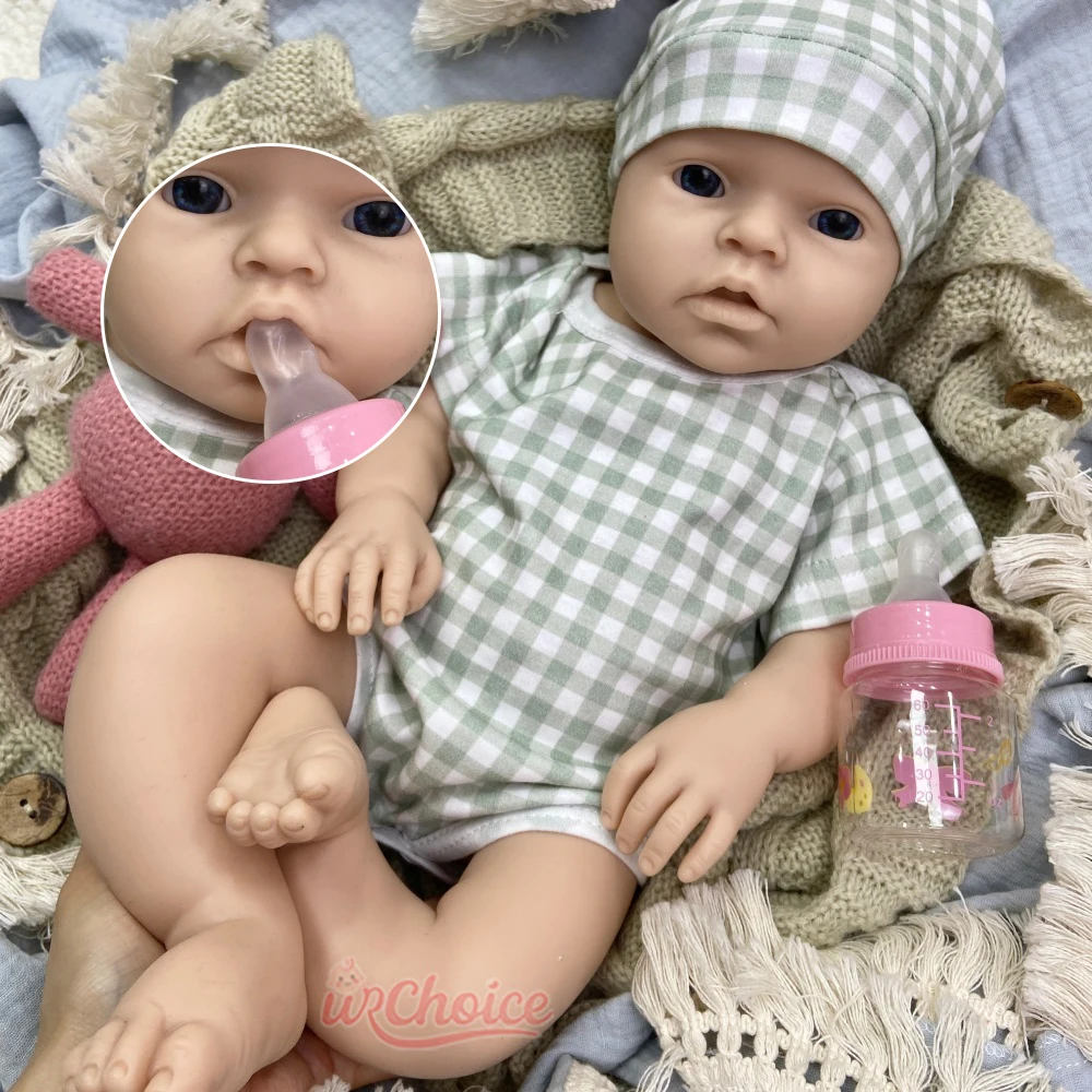 

20inch Can Drink & Wet Silicone Reborn Baby Doll Realistic Exquisite Texture Details Washable Doll For Artist Collectors
