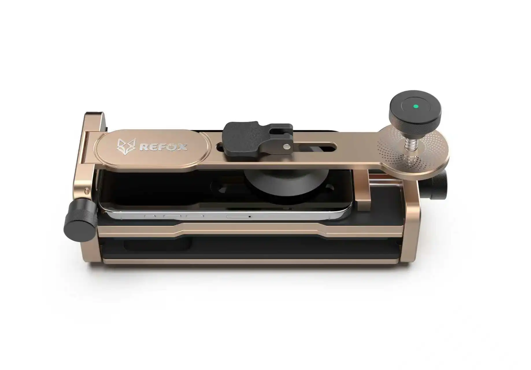 

REFOX mobile phone screen fixing fixture with detachable back cover glass, detachable battery and screen fixing fixture