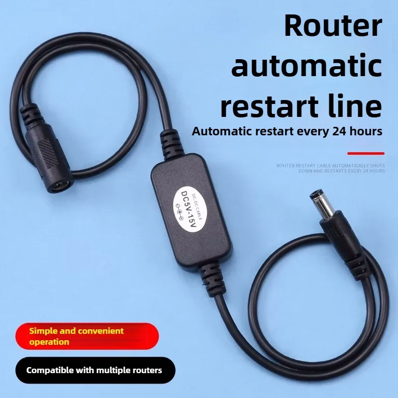 WiFi Reset Rebooter 24 Hours Automatic Restart Cable for WiFi Bridge Cat Router Repeater Rebooter 5V-15V 5.5x2.1mm