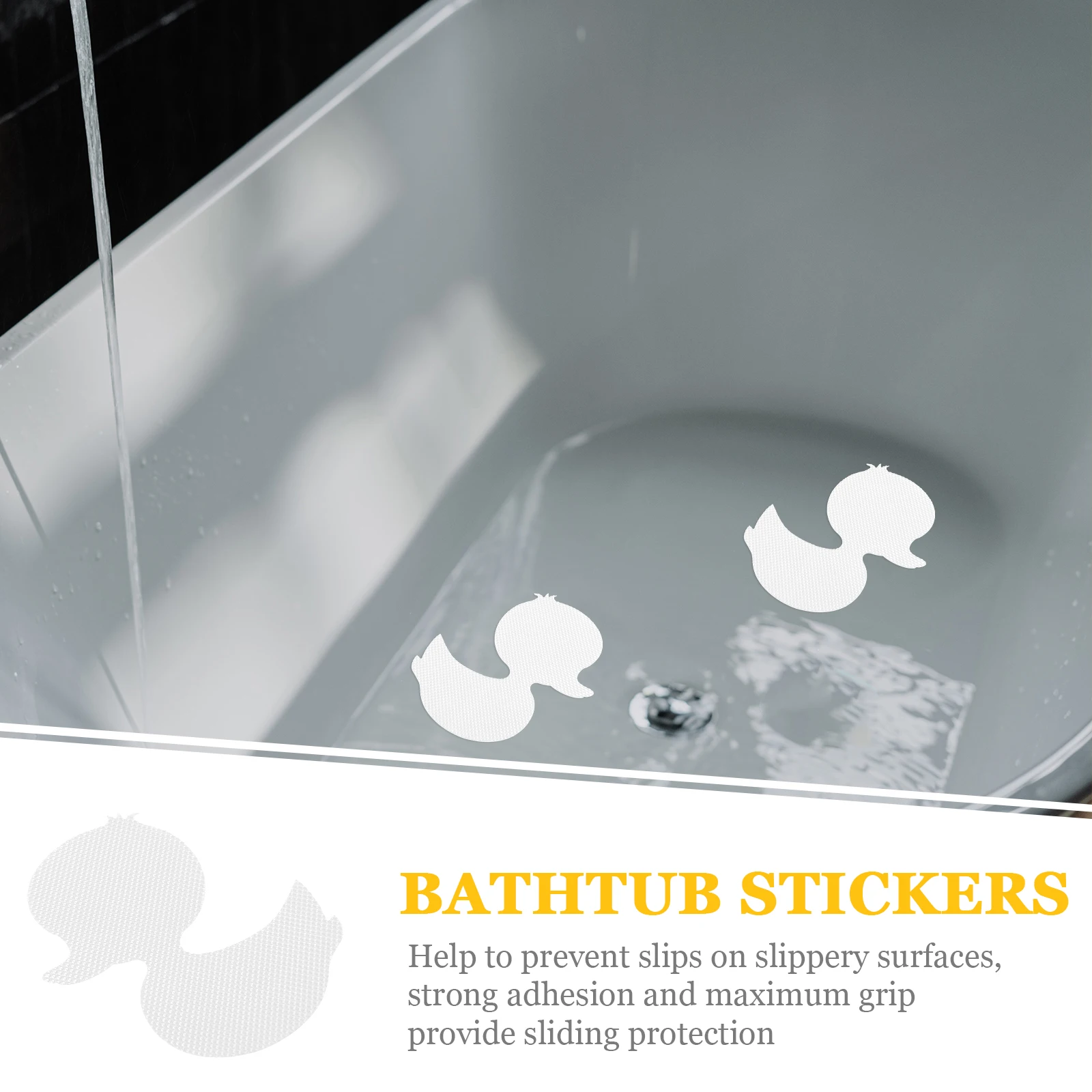 

Cartoon Stickers Non-slip Bathtub Duck Shower Household Ducks Decals White Adhesive for Anti Child