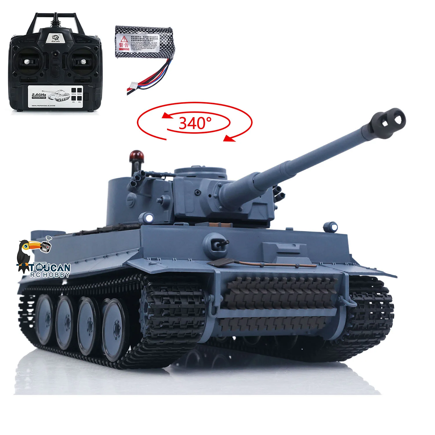 US Stock Gift 1/16 2.4Ghz Classic Design Heng Long RC Tank 3818 7.0 Plastic Tiger I RTR Cars Toy for Collectors Radio Control Panzer Model