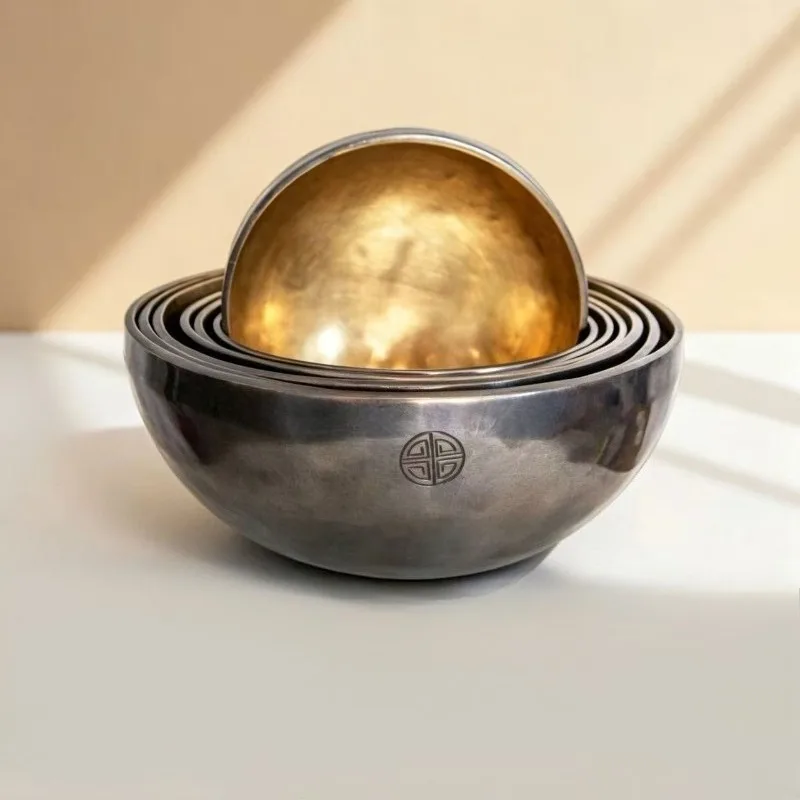 Handmade Seven-tone Singing Bowl Set Nepalese Copper Yoga Meditation Buddhism Singing Bowls Professional Sound Healing Bowl