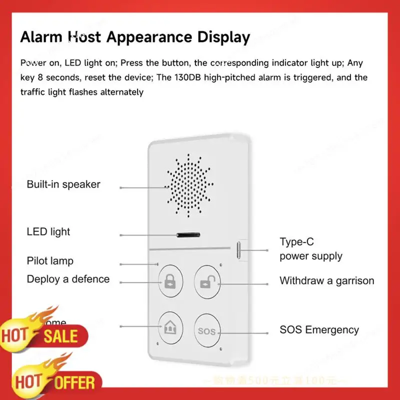 B47C Tuya Wifi Smart Alarm System 433M Einbrecher Alarm Host Smart Leben App Steuerung Wireless Home Alarm Kit schutz