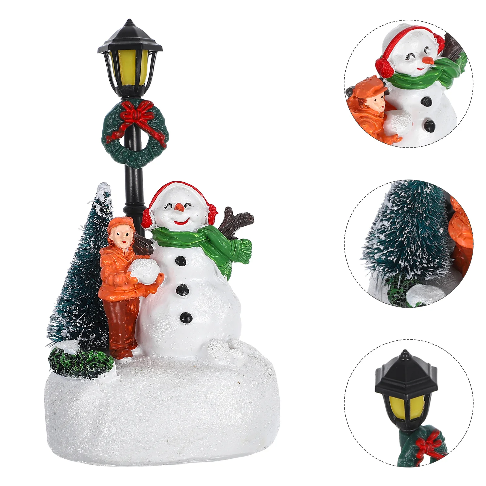 

Christmas Decoration Snowman Led Resin Operated Tabletop Centerpiece Holiday Party Home Decor Xmas Village Ornament