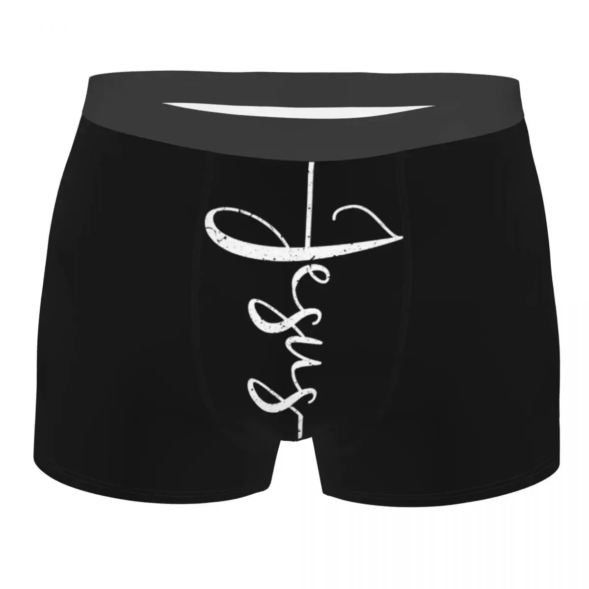 Custom Jesus Christ On The Cross God Underwear Men Stretch Christian Boxer Briefs Shorts Panties Soft Underpants For Homme