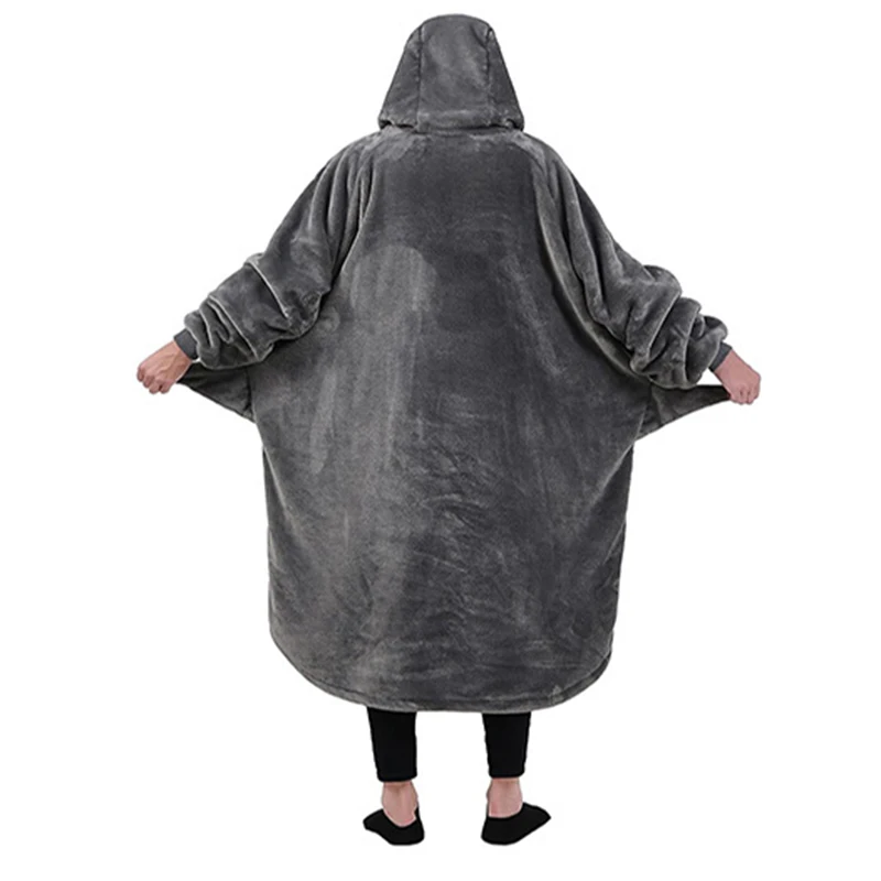 Cute Cartoon Shark Oversized Blanket Hoodie For Women and Men One Size Fits All Wearable Blankets Sweatshirt Blanket with Pocket