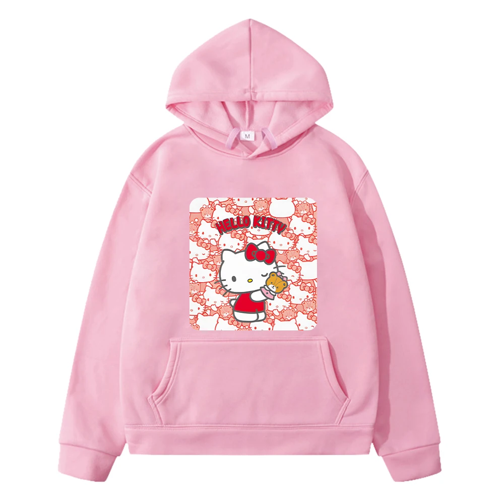 

hello kitty print hoodie Fleece sweatshirt Autumn Kawaii pullover Sanrio anime hoodies jacket y2k sudadera kids clothes girls
