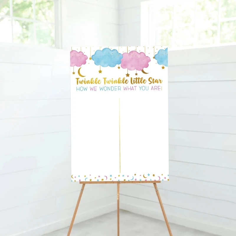 Gender Reveal Party Supplies Cloud Poster with Boy Girl Stickers for Baby Shower Gender Announcement Party Dropshipping