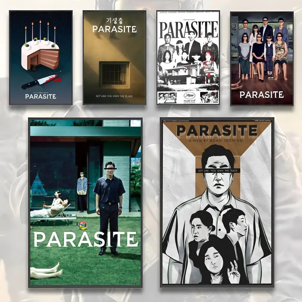 Dark comedy thriller Movie P-Parasite Poster Home Living Bed Room Bar Hallway Sticky Wall Art Printing Aesthetic Decor