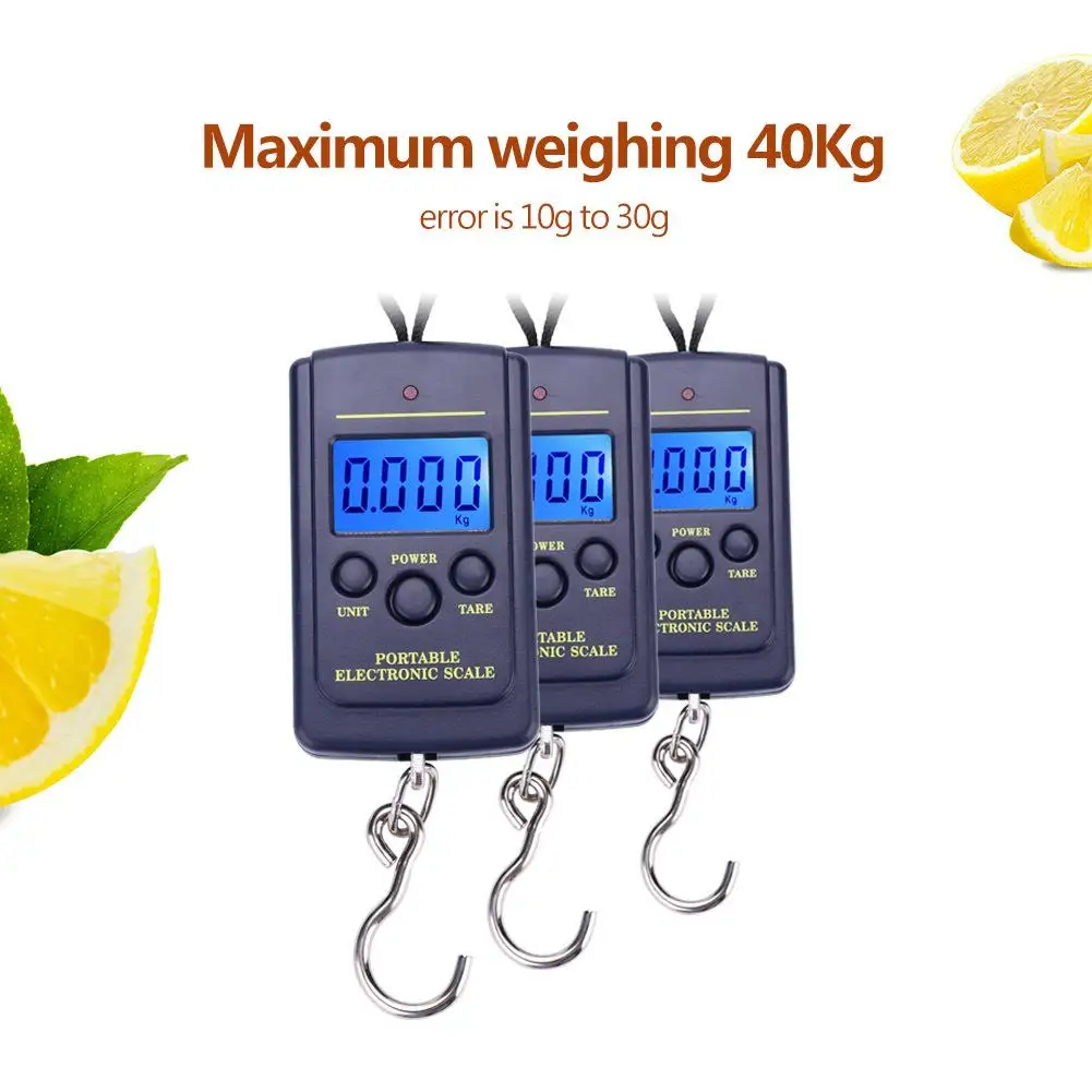 40kg x 10g Mini Digital for fishing Scale - Portable Electronic Weighting Tool for Travel, Hanging & Outdoor Use