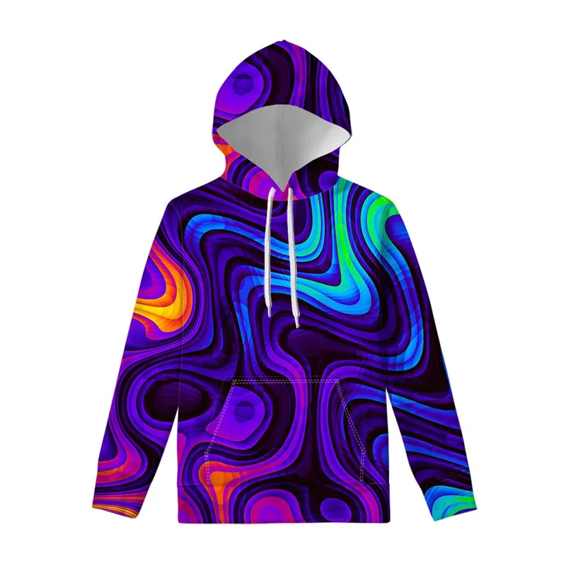 Fashion New 3D Trippy Patterns Printed Hoodies Colorful Psychedelic Styles Graphic Hooded Hoody Women Sweatshirts Mens Clothing