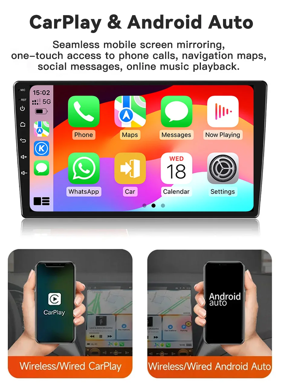 2DIN Car Multimedia Player For Volkswagen Passat B6 B7 2007‑2015 Wireless CarPlay Android Auto GPS HD Touch Screen Stereo Radio