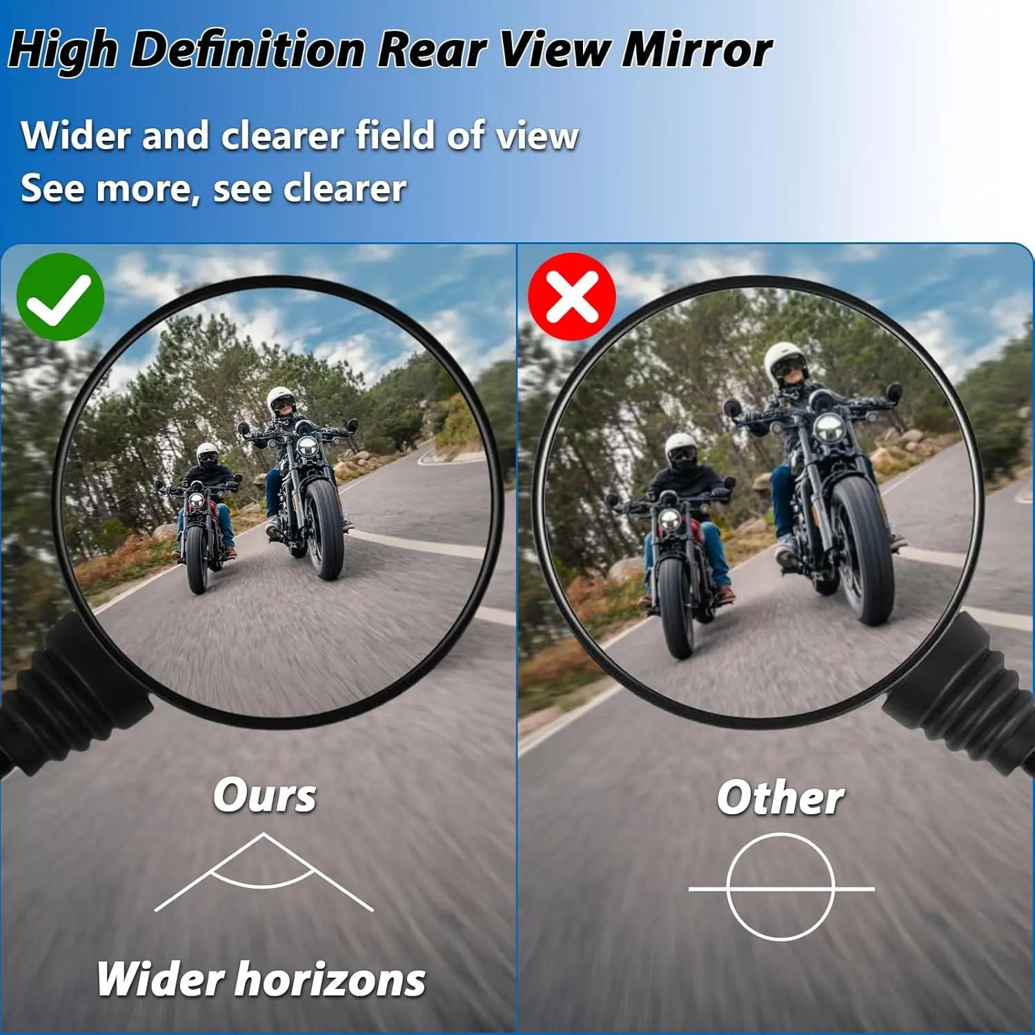 1 Pair Anti-fall Folding Round Motorcycle Side Rearview Mirrors M8 M10 for KTM Bike Rear View Mirror Holder For Scooter E-Bike image 5
