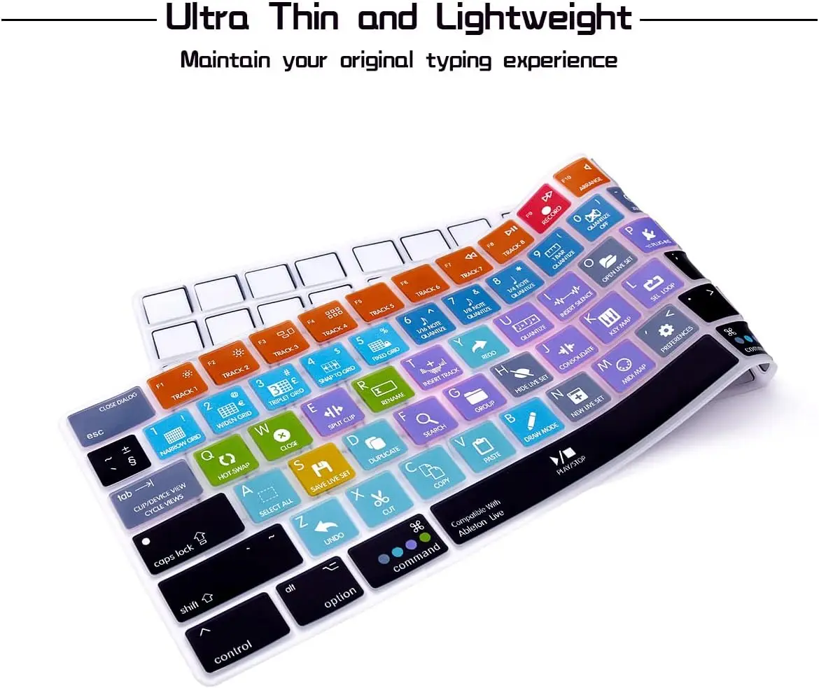 Ableton Live Shortcut Hotkey Silicone Keyboard Cover Skin For Magic Keyboard with Numeric Keypad A1843 MQ052LL US/EU 2017-2018