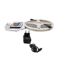 12V DC RGB 5050 Flexible LED Strip Light + Power Adapter + 24keys IR Remote / WiFi / 2.4G RGB  Controller 5M 10M 15M Full Set