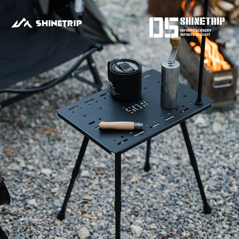 

ShineTrip Outdoor Camping Aluminum Alloy One-Unit Tactical Table Side Table Tactical Bench Retractable Legs Lightweight Table