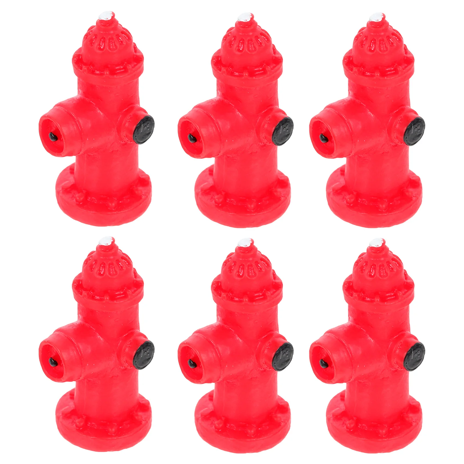 6Pcs Decor Simulated Traffic Sign Small Fire Hydrant Decor DIY Landscape Model Fire Hydrant for Office Decor Home