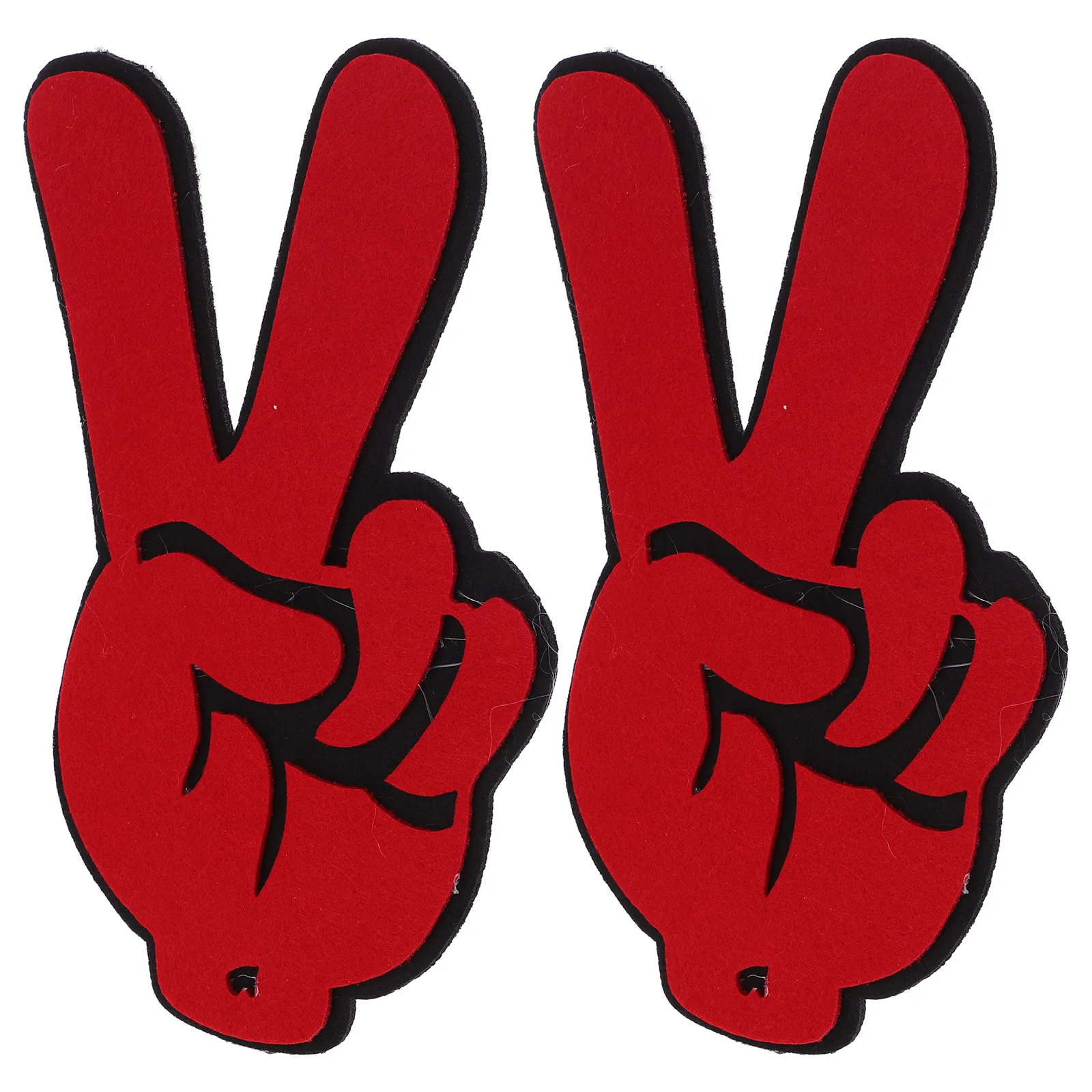 2Pcs Cheerleading Felt Cloth Hand Fun Victory Gesture Prop for Basketball Football Baseball Tennis Sporting