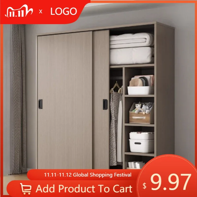 

Nordic Manmade Board Wardrobes Modern Minimalist Open Closets Bedroom Wardrobe Shelves Shelf Rangement Chambre Furniture