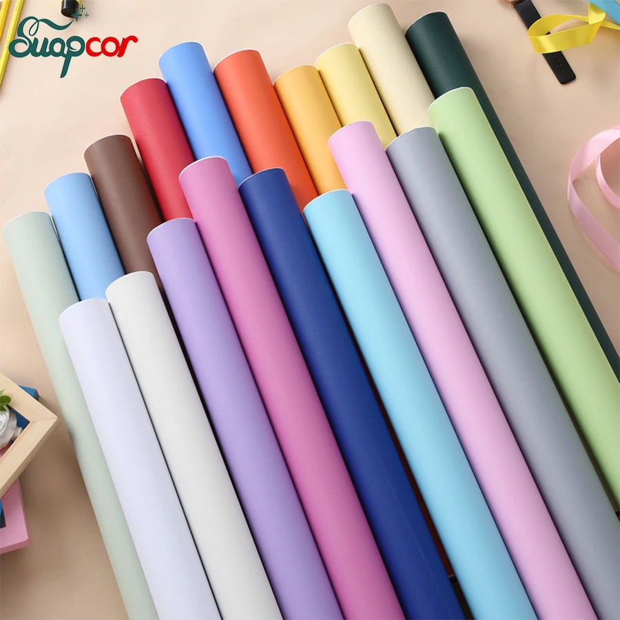 PVC Solid Color Matte Wallpaper Self-Adhesive Kids Room Bedroom Waterproof Stickers Desktop Cabinets Furniture Renovation Film