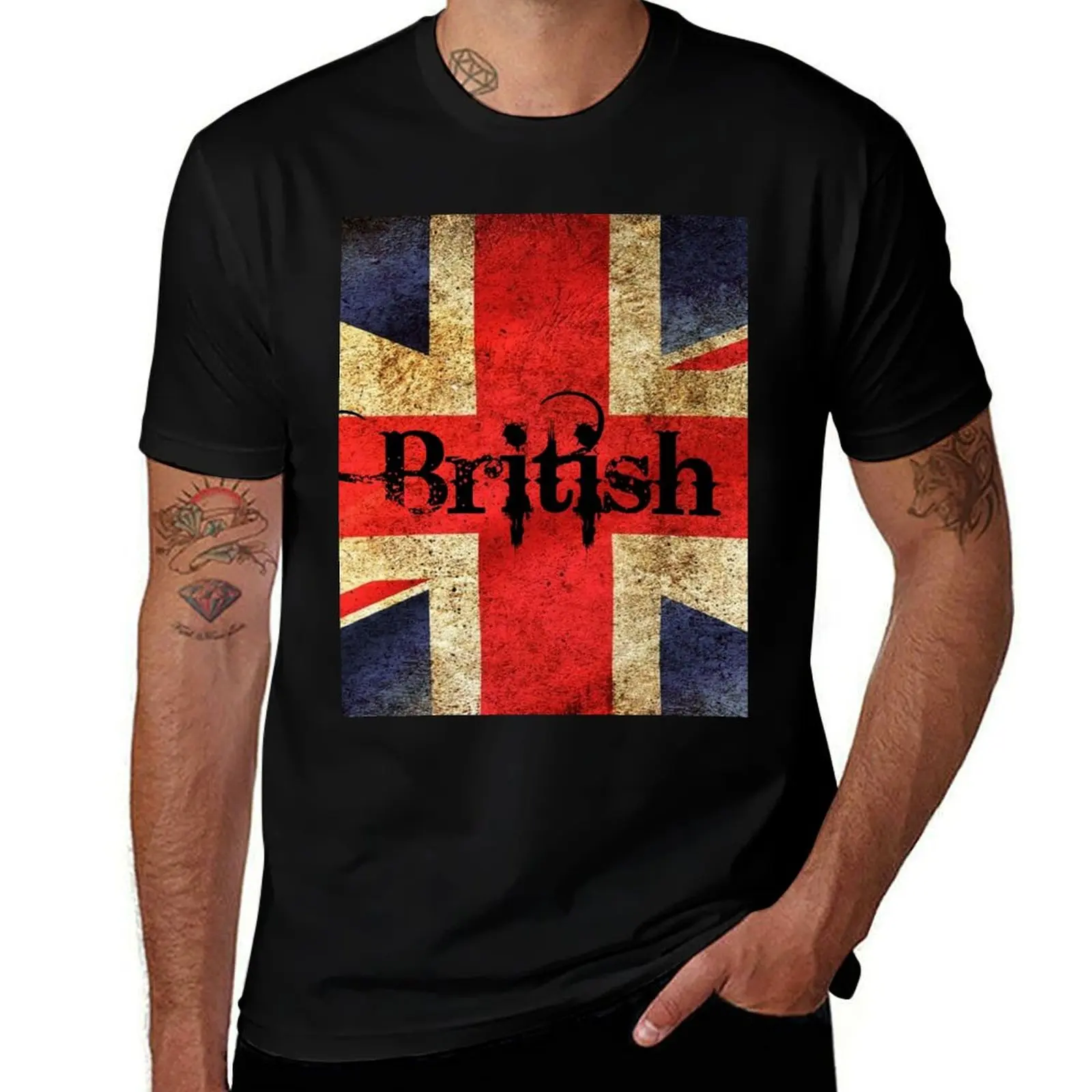 British - Union Jack T-Shirt oversized t shirt for a boy graphic t shirt vintage anime stuff funny t shirts for men